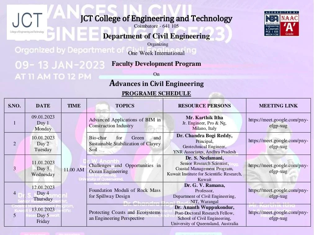International Faculty Development Program on “Advances in Civil Engineering” — photo 1