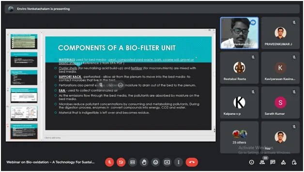 Webinar program on BIO-OXIDATION-A TECHNOLOGY FOR SUSTAINABLE AIR POLLUTION CONTROL — photo 5