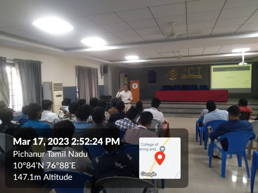 Guest lecture on piping design with placement opportunities was conducted by Department of Petroleum Engineering, JCT College of Engineering and Technology, Coimbatore on 17-03-2023 — photo 3