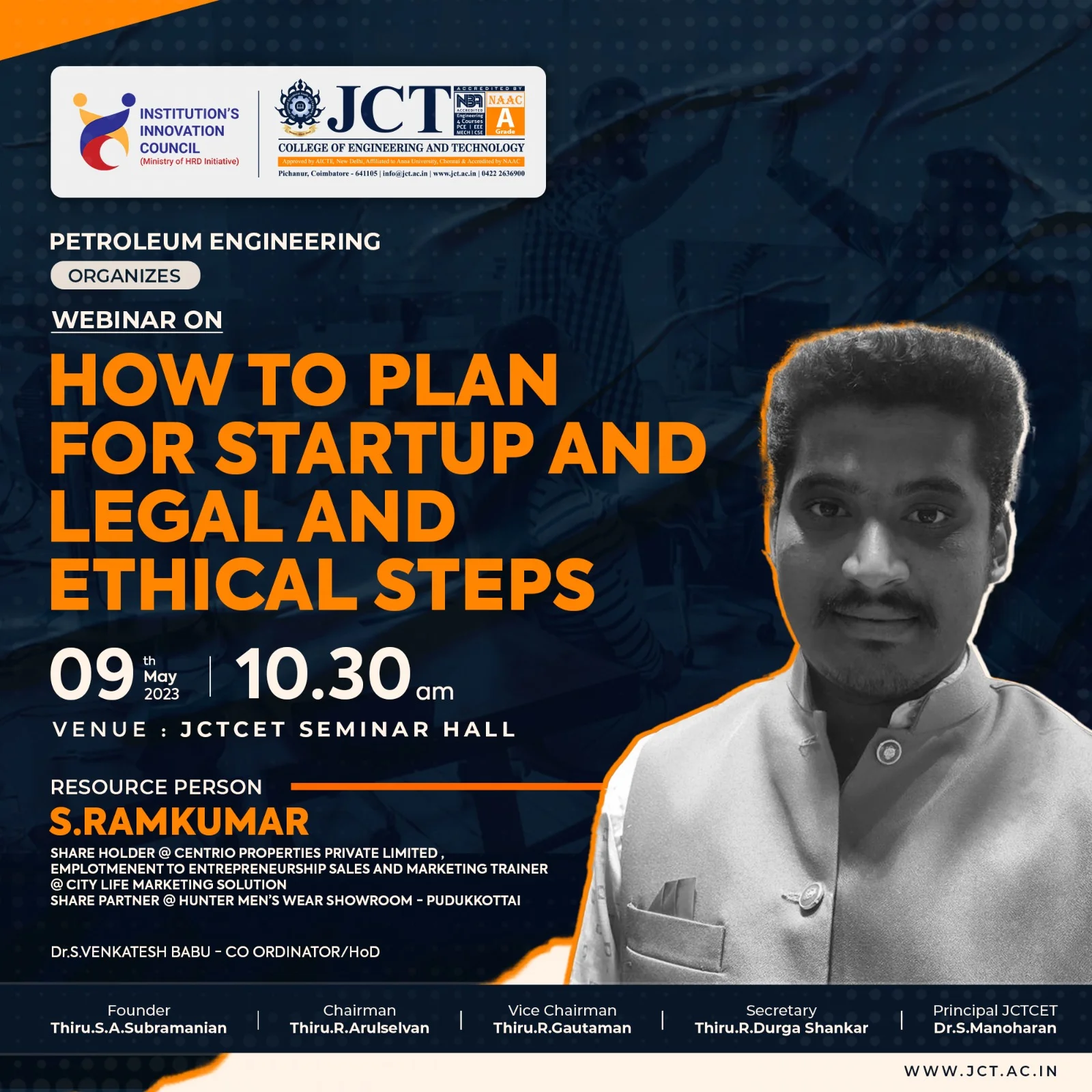 Department of Petroleum Engineering has successfully conducted a webinar on How to plan for start-up and legal and ethical steps on 9th of MAY 2023 — photo 4