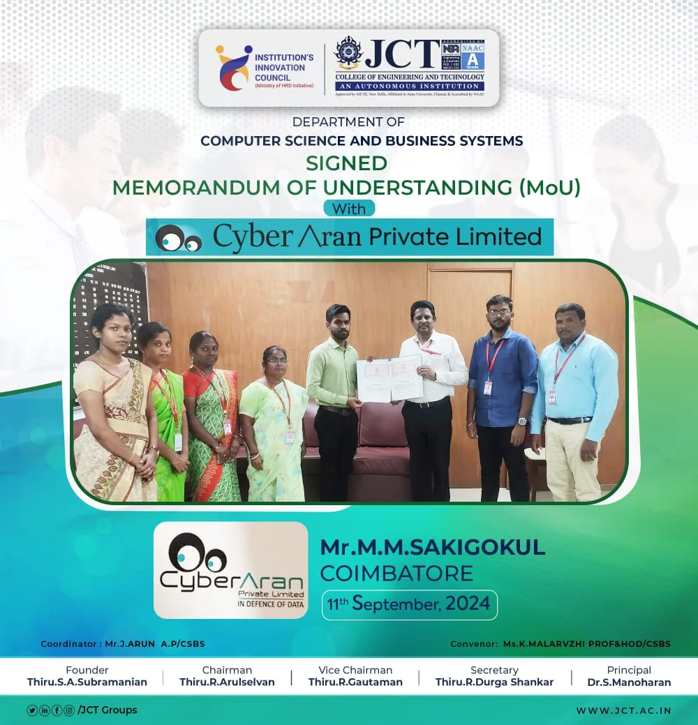 MoU WITH CYBERARAN PRIVATE LIMITED 2024 — photo 1