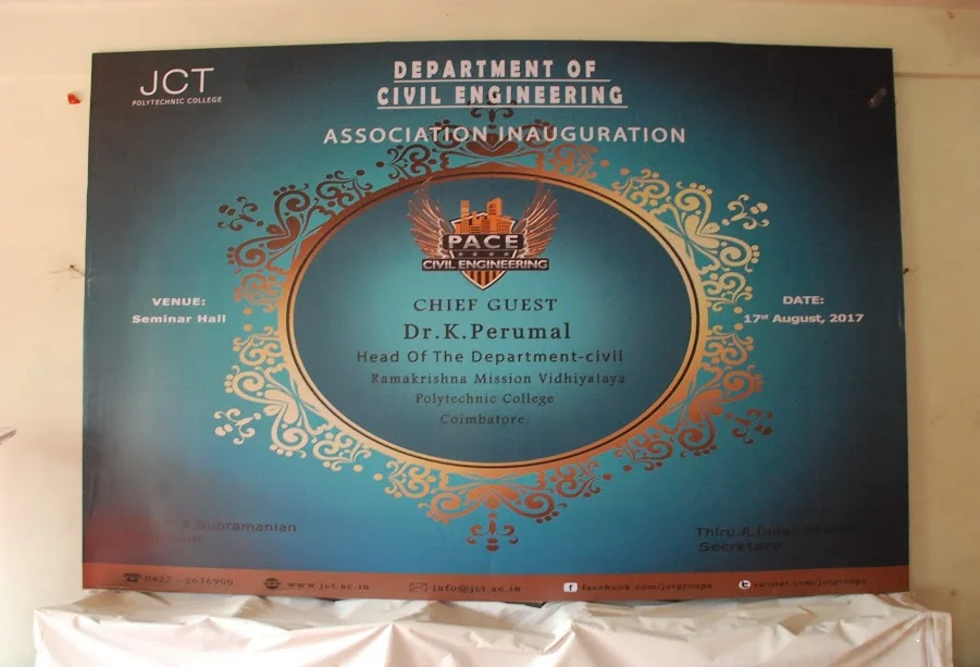 Association Inauguration on 17-08-2017 By Department of Civil Engineering , Jct Polytechnic College Pace-2017 — photo 1