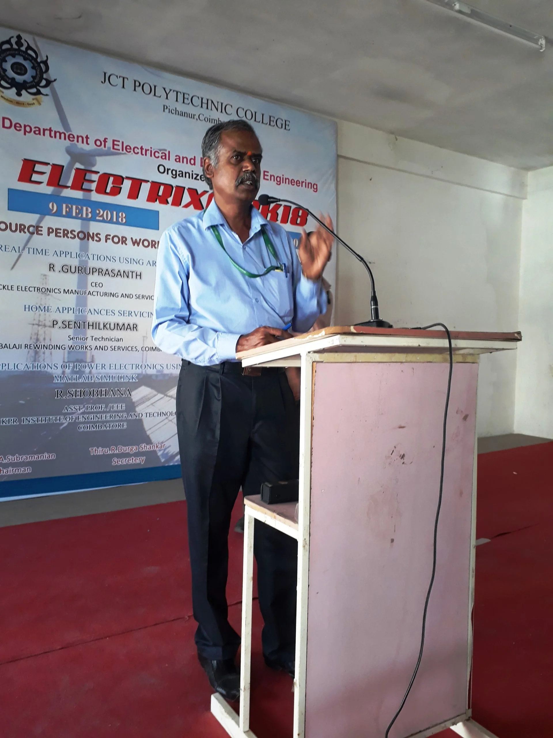 Electrixo 2018-choice Based Programmes (3 Workshops and Symposium With Technical Events) Organized by Department of Eee,jct Polytechnic College on 09th & 10th February 2018. — photo 1