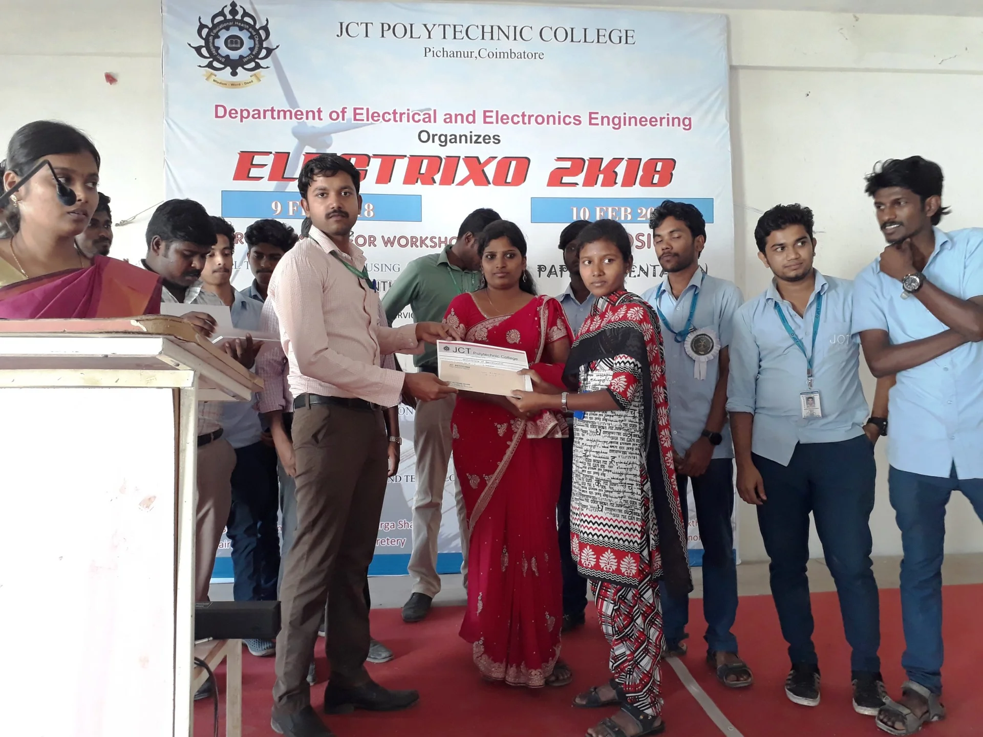 Electrixo 2018-choice Based Programmes (3 Workshops and Symposium With Technical Events) Organized by Department of Eee,jct Polytechnic College on 09th & 10th February 2018. — photo 17