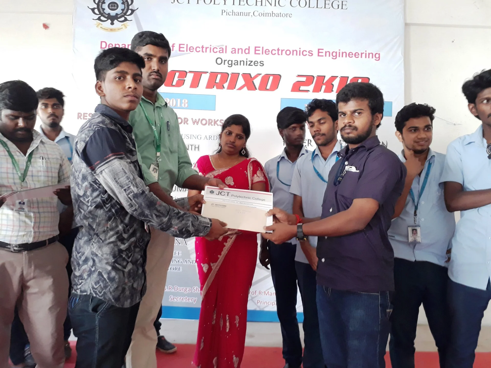 Electrixo 2018-choice Based Programmes (3 Workshops and Symposium With Technical Events) Organized by Department of Eee,jct Polytechnic College on 09th & 10th February 2018. — photo 19
