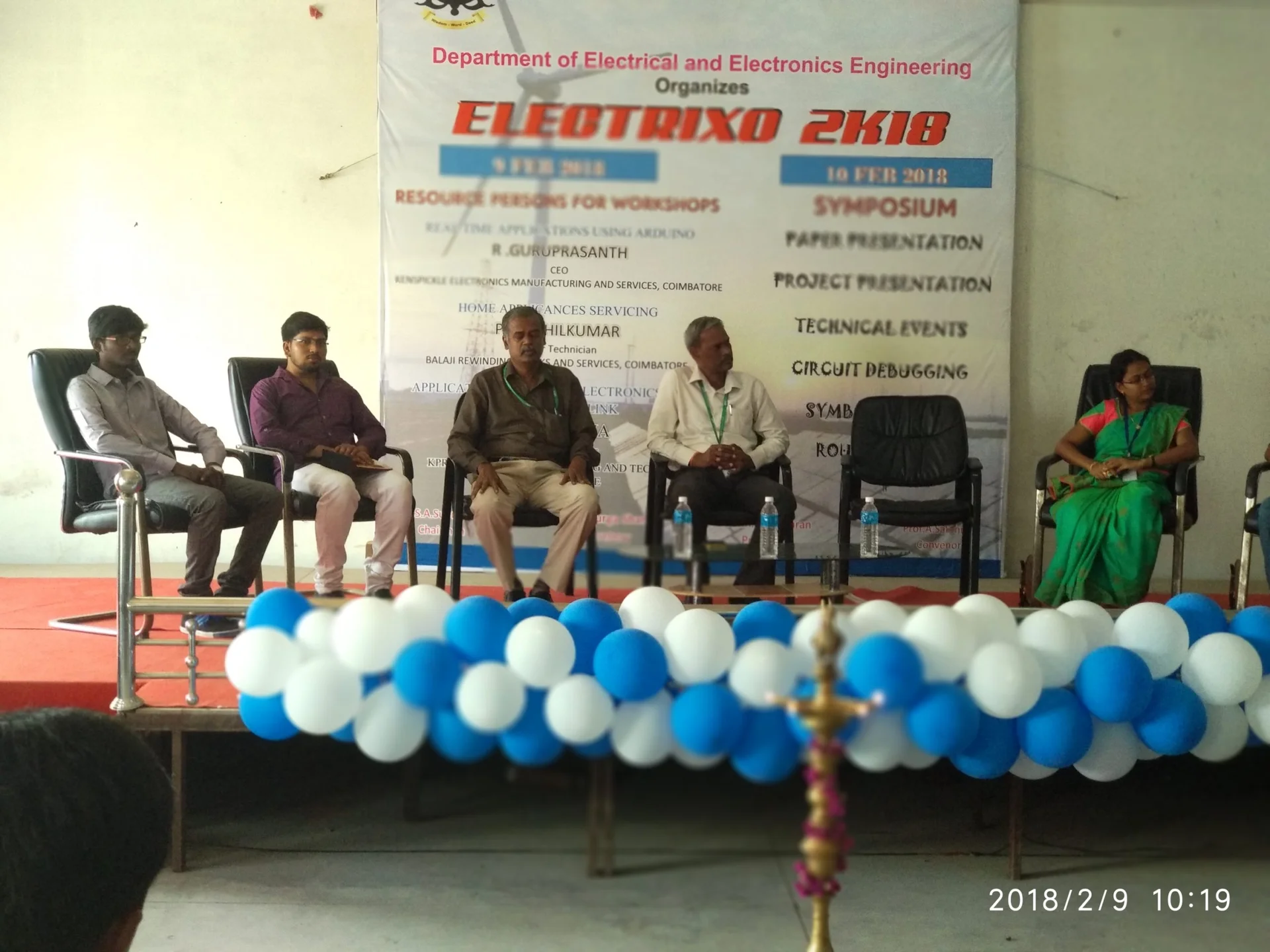 Electrixo 2018-choice Based Programmes (3 Workshops and Symposium With Technical Events) Organized by Department of Eee,jct Polytechnic College on 09th & 10th February 2018. — photo 24