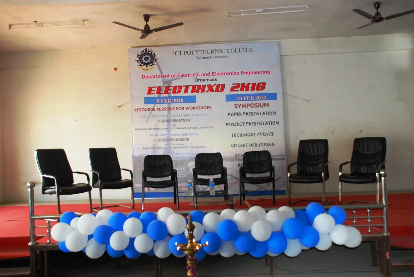 Electrixo 2018-choice Based Programmes (3 Workshops and Symposium With Technical Events) Organized by Department of Eee,jct Polytechnic College on 09th & 10th February 2018. — photo 31